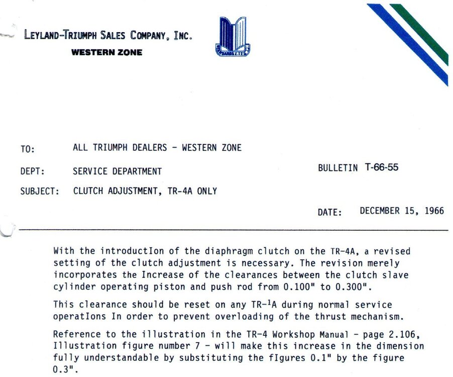 Service bulletin, TR4A clutch slave cylinder adjustment.jpg